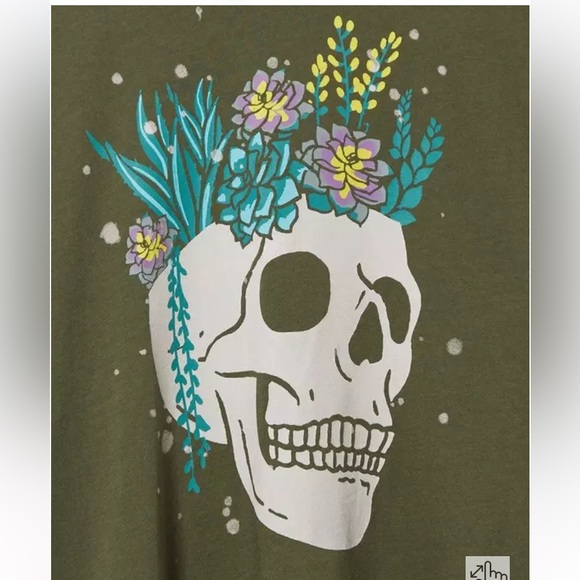 Succulent Skull Oversized Fit Heritage Jersey Tunic Tee - Picture 3 of 8